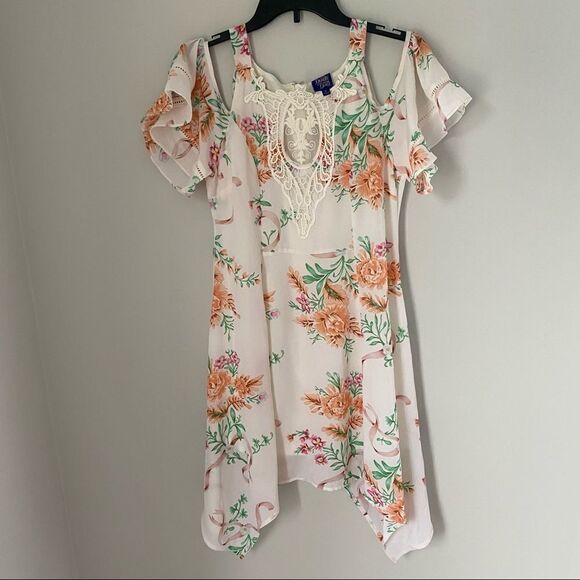 Disney Beauty and The Beast Floral Cold Shoulder Dress - Picture 3 of 7